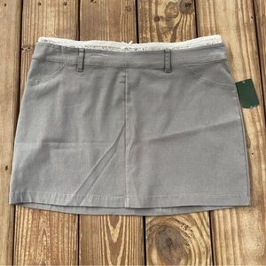 NWT Wild Fable Gray Pull On Skort w Lace Trim Shorts Size L